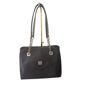 MCM Nylon Chain Tote Bag Black with COA
